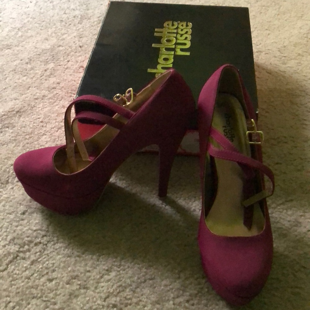 Purple platform heels